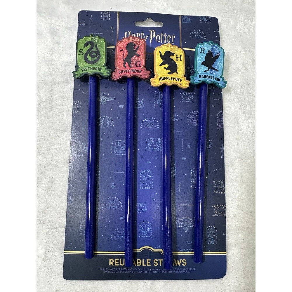 Harry Potter Hogwarts Houses Reusable Straws Set of 4